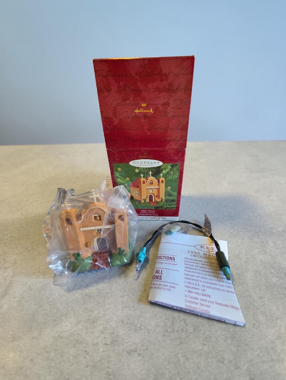 Hallmark Orange Mission Church Keepsake Ornament with Green Accents